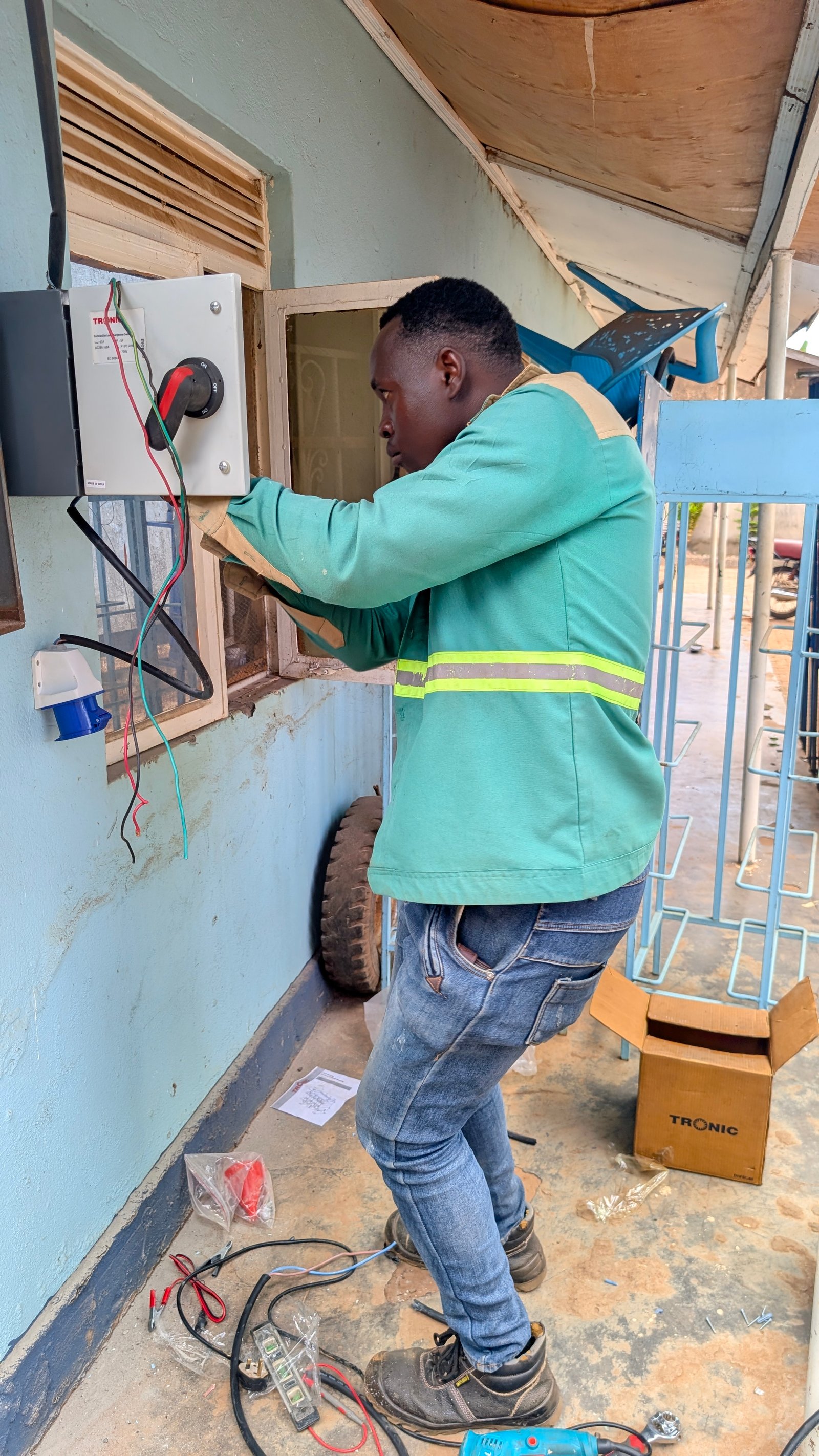 Albrighton electrician installing an electrical changeover panel